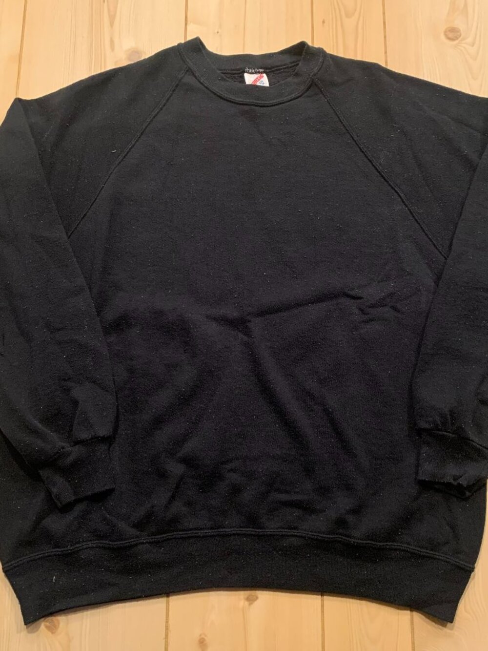 Vintage 90s Jerzees Retro Blank Plain Solid Black Crewneck Sweatshirt Size XXL